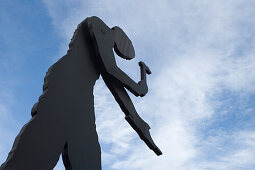 Hammering Man vor Messeturm (von J. Borofsky), Frankfurt am Main, Hessen, Deutschland