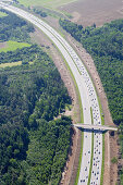 Aerial view of the autobahn 96, motorway from Munich to Lindau, Germany