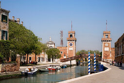 Entrance Tower, Arsenale, Venetian Arsenal, Venice, Veneto, Italy