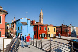 Bunte Häuser, Burano, Lagune, Venetien, Italien