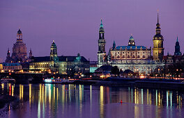 View of Dresden by Night, Germany, Dresden, Sachsen