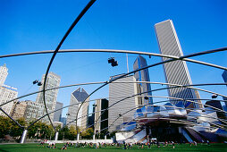Jay Pritzker Pavilion im Millennium Park in Downtown Chicago, Illinois, USA