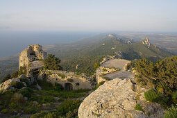 Kantara castle ruins, Kyrenia mountain range, Pentadactylos mountains, North Cyprus, Cyprus
