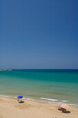 People on the beach at Erenkoy, Gialousa, Dipkarpaz, Rizokarpaso, Karpasia, Karpass Peninsula, Cyprus