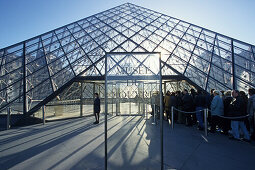 Museum Louvre with IM Pei glass Pyramid, Paris, France