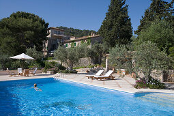 Schwimmbad des Sa Pedrissa Agroturisme Finca Hotel, Deia, Mallorca, Balearen, Spanien, Europa