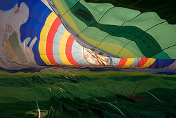 Inflating Mallorca Balloons Hot Air Balloon, Near Manacor, Mallorca, Balearic Islands, Spain