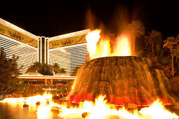 Volcano eruption in front of The Mirage Casino and Hotel in Las Vegas, Bevada, USA