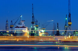 Europe, Germany, Hamburg, Blohm & Voss shipyard and dry-dock