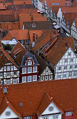 Europa, Deutschland, Niedersachsen, Celle, Blick über die hitorische Altstadt