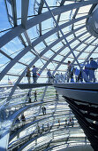 People visiting cupola, Reichstag building (parliament), Berlin, Germany