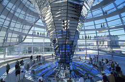 People visiting cupola, Reichstag building (parliament), Berlin, Germany