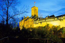 Europe, Germany, Thuringia, Eisenach, view of Wartburg Castle, in 1522 Martin Luther translated the bible into german