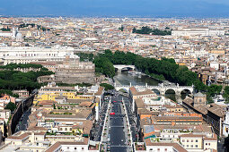 View from St. Peter's Basilica over Saint Peter's Square, Vatican City, Rom, Italien