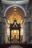 The altar in St. Peter's Basilica, Vatican City, Rome, Italy