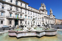 Fontana del Moro, Piazza de Navona, Rom, Italien