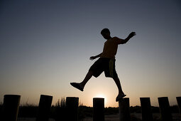 12 year old boy. Estany des Peix. Formentera. Balearic Islands. Spain.