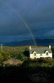 Cottage on the coast, Rainbow, Ring of Kerry, County Kerry, Ireland, Europe