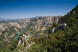 Grand Canyon du Verdon, Blick auf die Verdonschlucht und den Fluss Verdon, Var, Provence, Frankreich