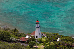 Leuchtturm am Kupikipikio Point, Oahu, Pazifik, Hawaii, USA