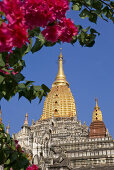 Pagode with golden Stupa in Bagan, Myanmar, Burma