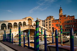 View of the Rialto Bridge, Venice, Italy, Europe