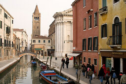 View from Ponte dei Pugni onto Campo Barnaba, Venice, Italy, Europe