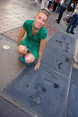 George Clooney Handprint and footprints, Graumans Chinese Theater, Hollywood, Los Angeles, California, USA