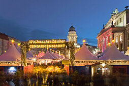 Christmas market, at night, Gendarmenmarkt, Berlin, Germany