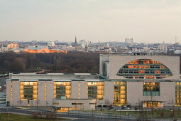 Bundeskanzleramt am Abend, Berlin, Deutschland