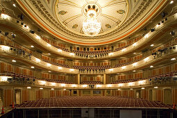 The deserted auditorium of the State Opera House, Unter den Linden, Berlin, Germany, Europe