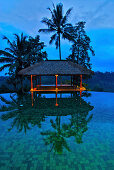The deserted pool of the Amandari Resort in the evening, Yeh Agung valley, Indonesia, Asia