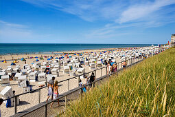 Strandkörbe am Strand von Westerland, Sylt, Nordfriesland, Schleswig-Holstein, Deutschland