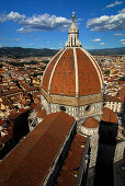 View at the cathedral and over the town, Florence, Tuscany, Italy, Europe