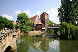 Weinstadel at river Pegnitz, Nuremberg, Middle Franconia, Bavaria, Germany