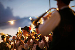 Brass band, Midsummer Festival, Muensing, Bavaria, Germany