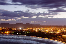 Evening view over Windhoek, Windhoek, Namibia, Africa