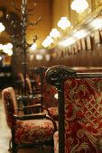 Furniture in Cafe Sperl, Vienna, Austria