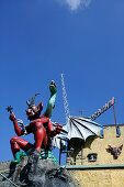 Teufel Skulptur, Geisterbahn, Vergnügungspark, Prater, Wien, Österreich