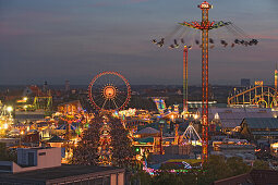 Oktoberfest, Blick über die Theresienwiese, München, Bayern, Deutschland