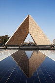 Grave of President Sadat and the Memorial for the unknown soldier under blus sky, Heliopolis district, Cairo, Egypt, Africa