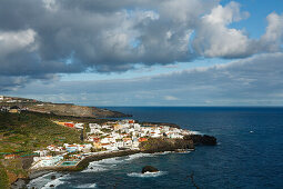 The village Las Aguas at the noth coast under clouded sky, Tenerife, Canary Islands, Spain, Europe