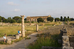 Temple of Hera, dedicated to Poseidon, UNESCO World Heritage Site, Paestum, Cilento, Italy