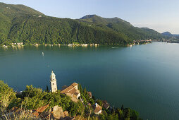 Church Santa Maria del Sasso at Lake Lugano, Morcote, Ticino, Switzerland