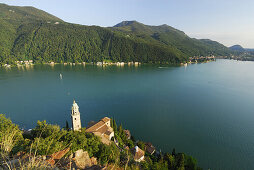 Kirche Santa Maria del Sasso am Luganer See, Morcote, Tessin, Schweiz