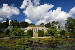 Zoological and botanical gardens Wilhelma, Moorish Garden with the largest water lilies in the world, Stuttgart, Baden-Württemberg, Germany, Europe