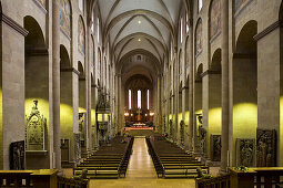 Hauptschiff im Dom zu Mainz, Kaiserdom, Mainz, Rheinland-Pfalz, Deutschland, Europa