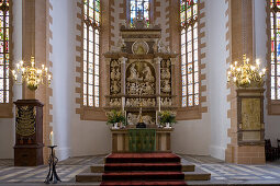 Altar in der St. Annenkirche, Silberstrasse, Kirche der Bergarbeiter, Annaberg-Buchholz, Erzgebirge-Vogtland, Sachsen, Deutschland, Europa
