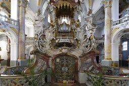 Gnadenaltar in der Wallfahrtskirche Vierzehnheiligen bei Bad Staffelstein, Oberfranken, Bayern, Deutschland, Europa