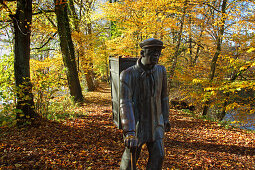 Kiepenkerl-Skulptur, Burg Vischering, bei Lüdinghausen, Münsterland, Nordrhein-Westfalen, Deutschland